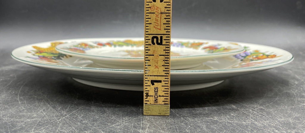Pilgrim's Harvest Turkey Dinner & Salad Plate Set — American Atelier Thanksgiving