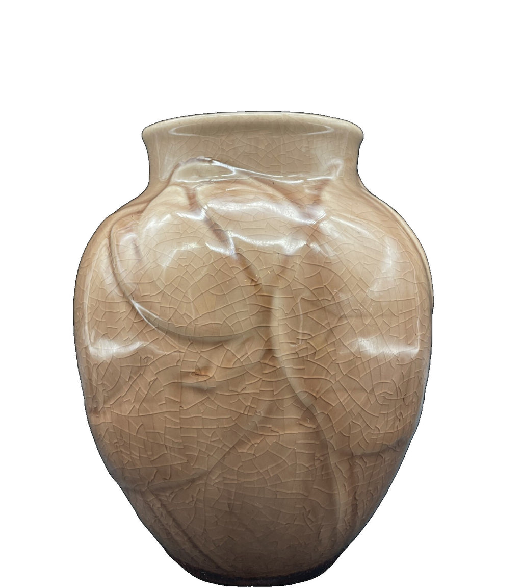 Rookwood 1953 Art Pottery Vase #6833 - Lily Motif Beige Glaze