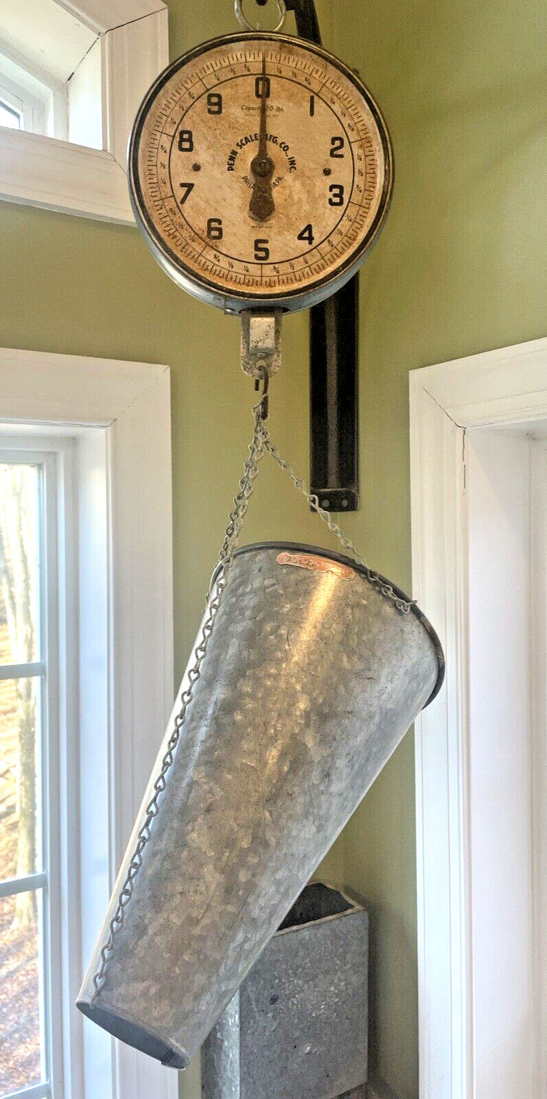 Vintage Penn Scale Hanging Chicken Scale - Rare Primitive Farmhouse Antique