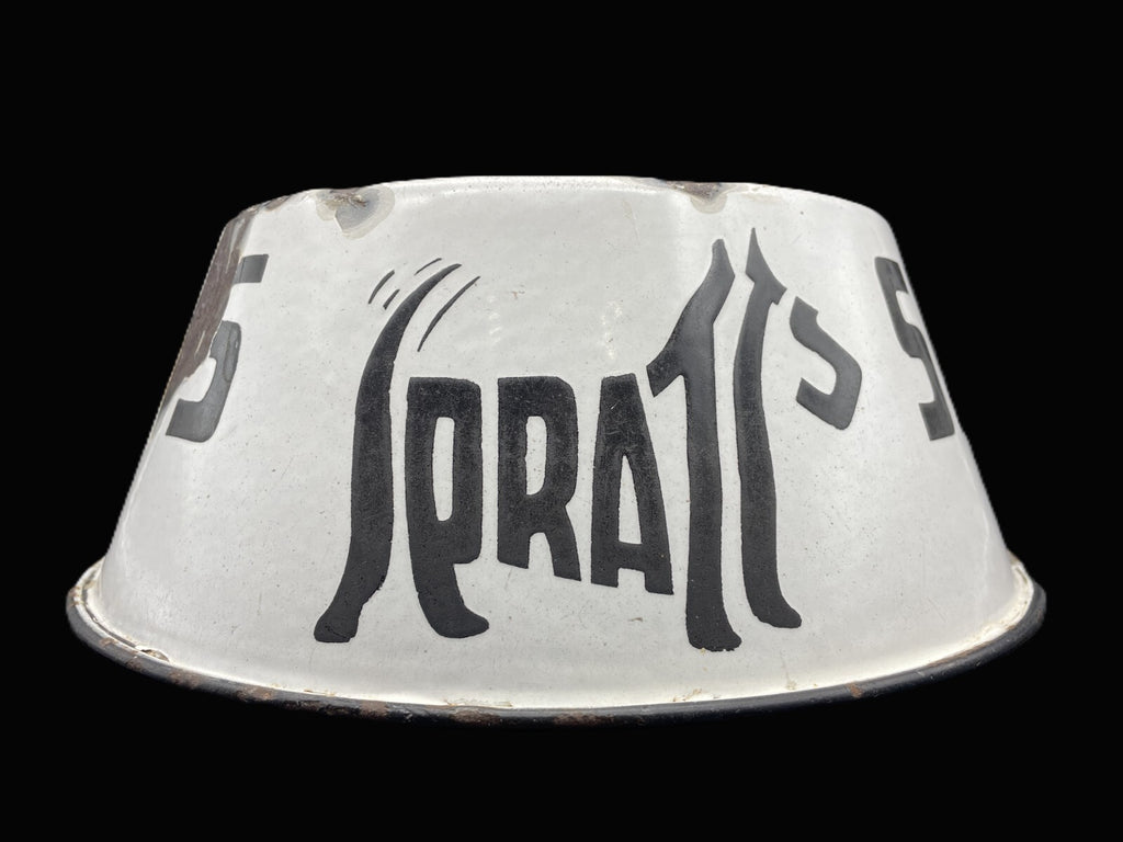 Rare 1920s Spratt's Enamel Advertising Dog Bowl - Iconic Terrier Logo