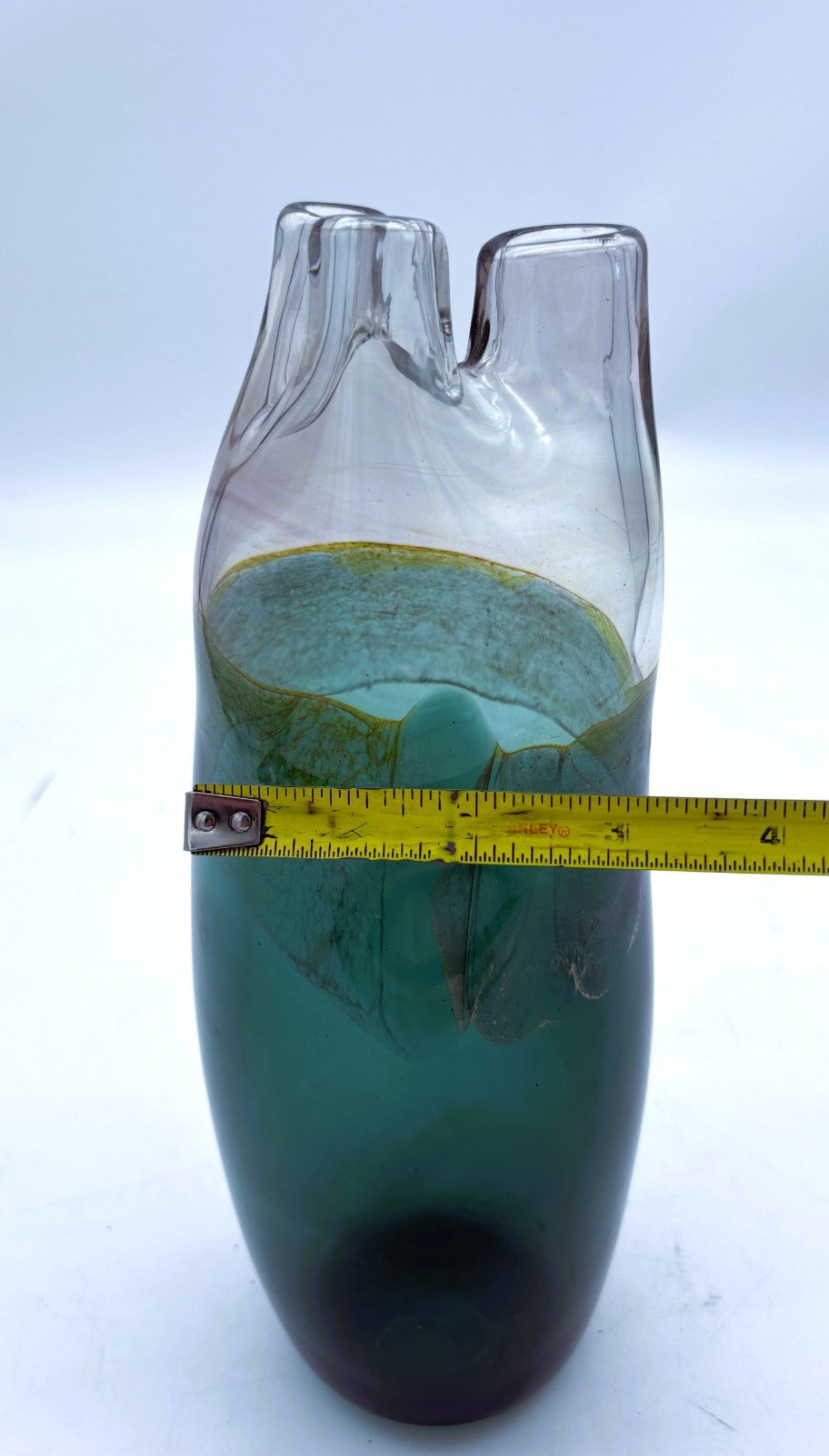 CRAIG ZWEIFEL Hand Blown Art Glass VASE Studio Art Early 1973 Triple Neck Vase