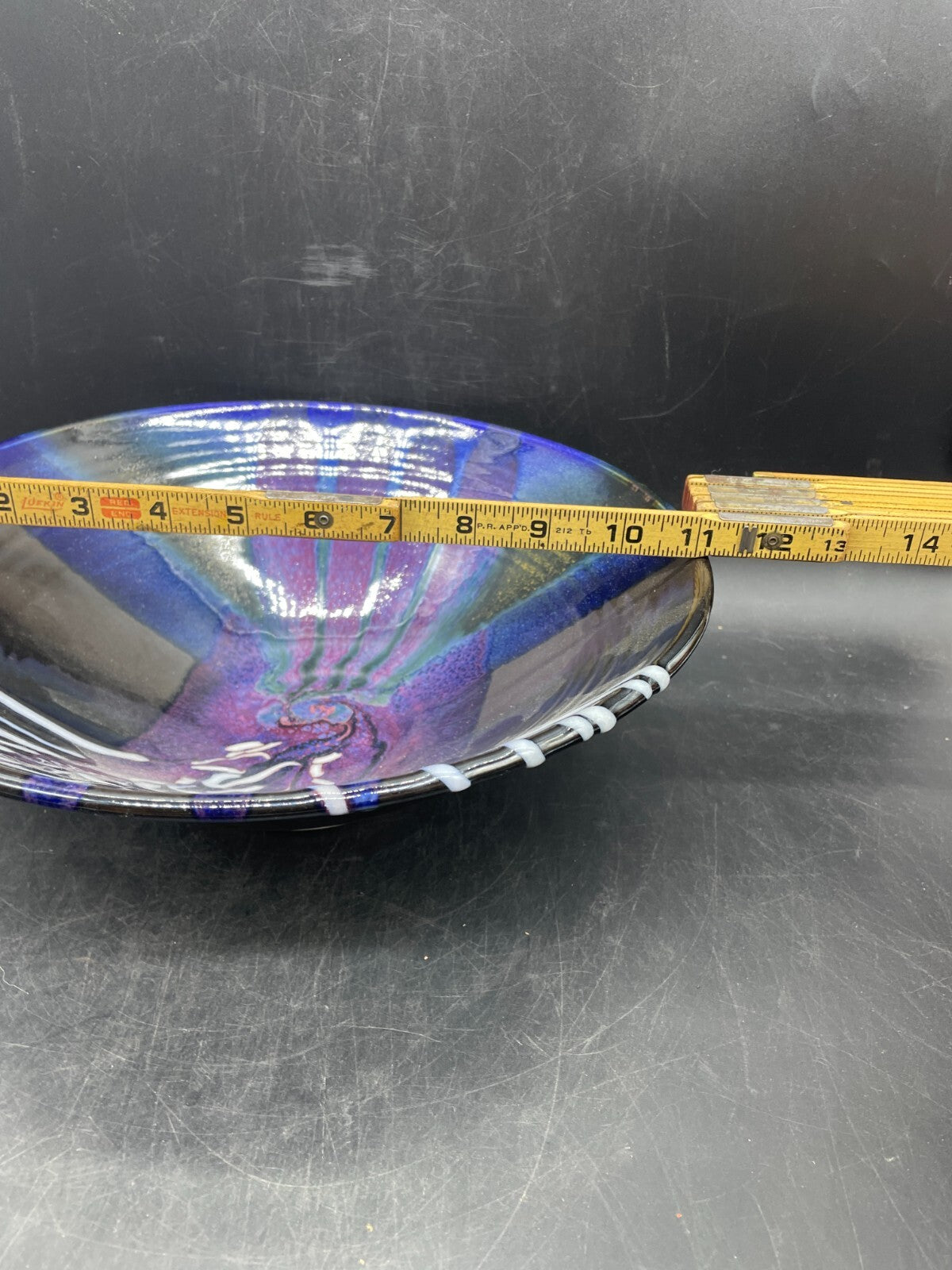 Matthew Patton Studio Pottery Bowl - Hand-Painted Abstract Ceramic, 11"