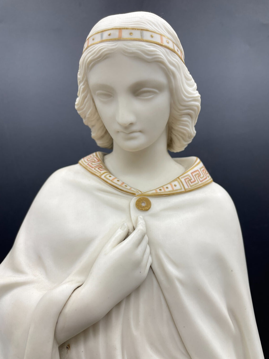 Antique 1860 Copeland Parian Hermione Statue - Large 17" Victorian Sculpture