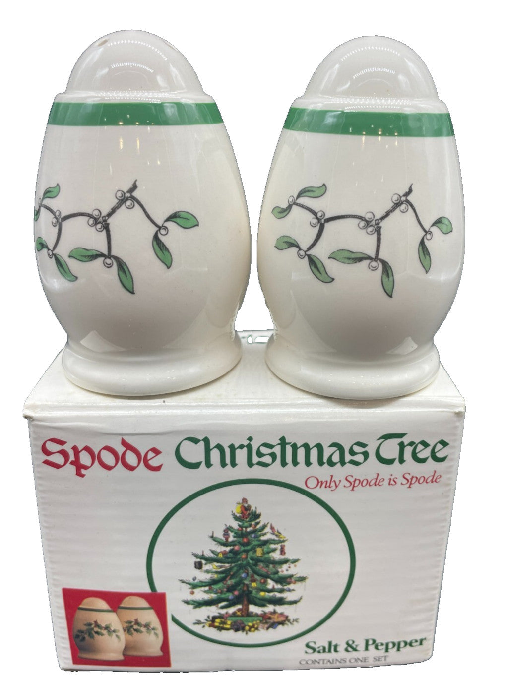 Vintage Spode Christmas Tree Salt & Pepper Shakers - England