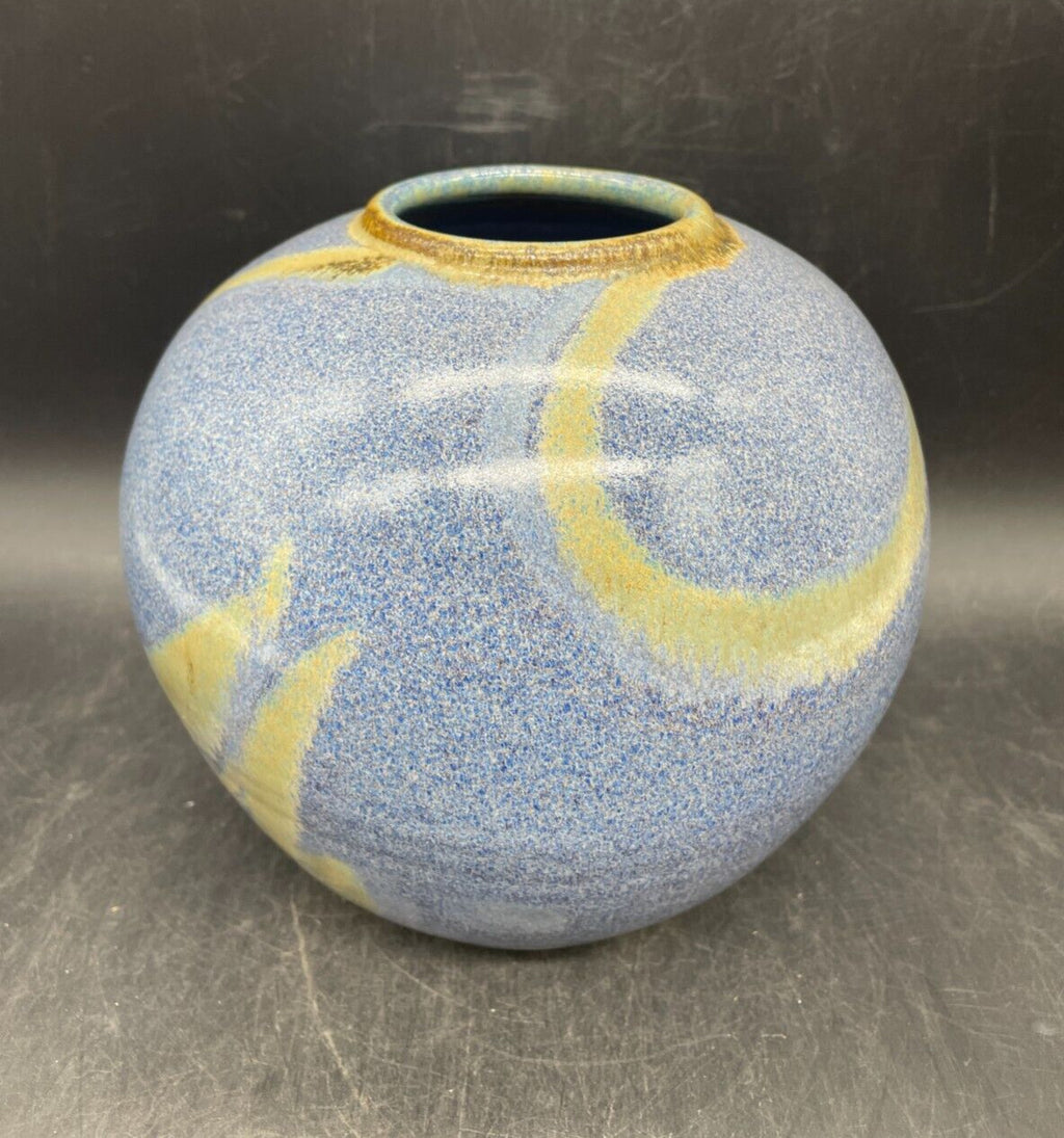 Artist Signed Hand Thrown Studio Pottery Vase - Vintage Clay Art