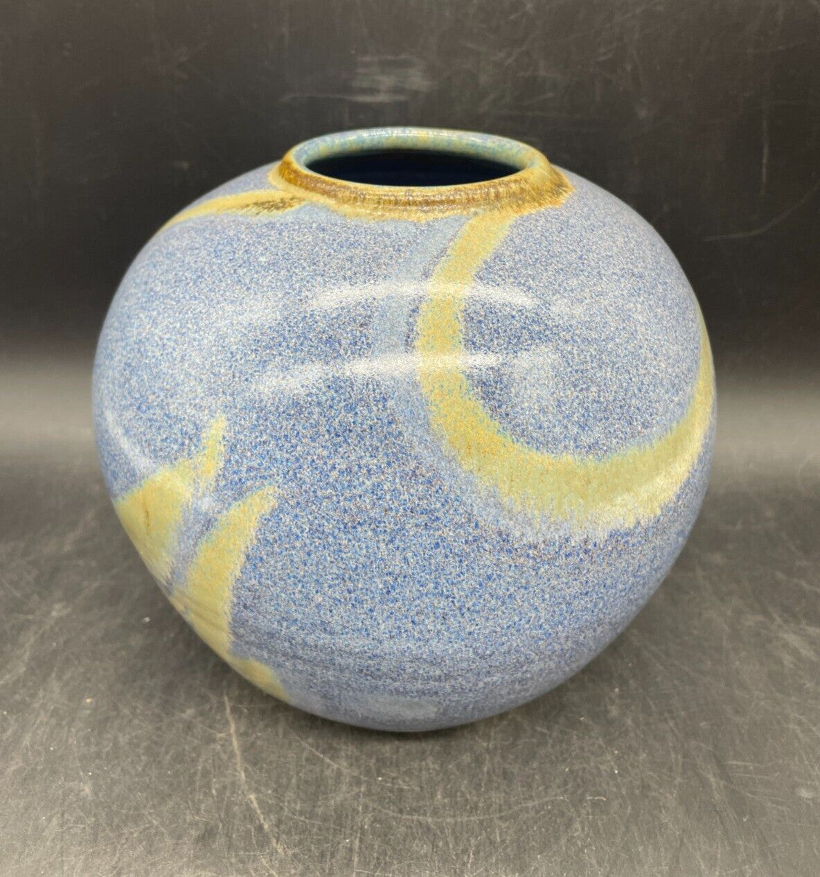 Artist Signed Hand Thrown Studio Pottery Vase - Vintage Clay Art