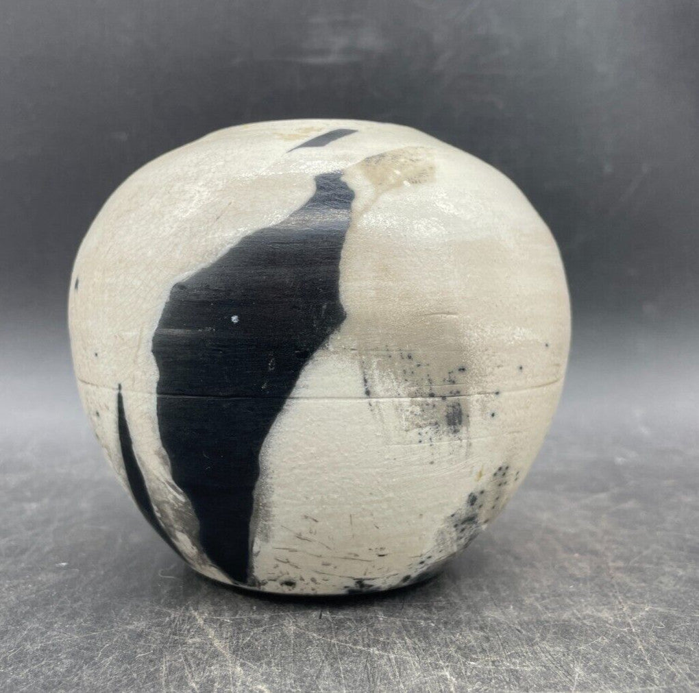 Signed Studio Art Pottery Vase - Bohemian Earth Tones Handmade Vessel
