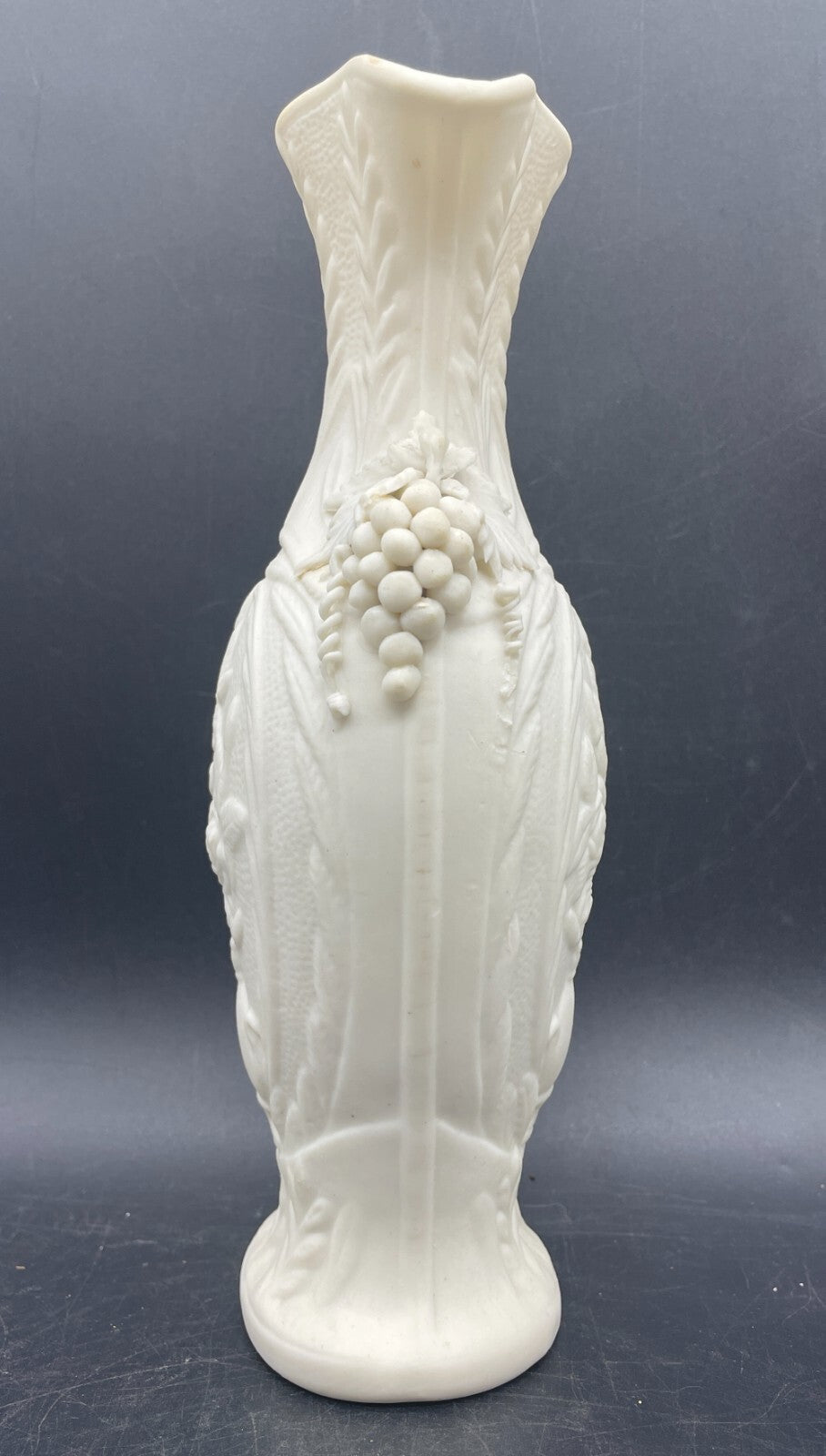 1847-1858  Bennington Parian Vase Roses & Grapes
