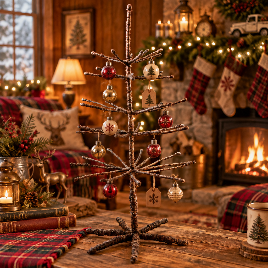 Woodland Woolie Ornament Display Tree - Brown, 34" Holiday
