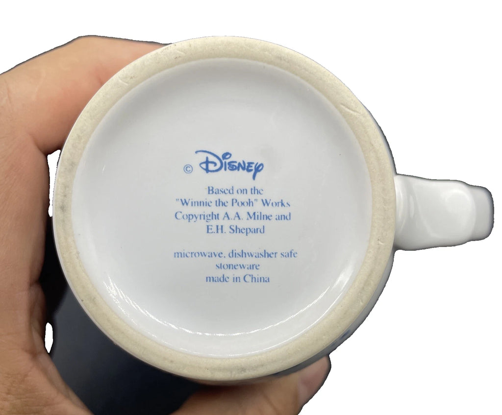 Vintage Disney Winnie the Pooh Tigger Blue Toile Transferware Stoneware Mug